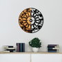 Wallity Reloj de Pared Decorativo de Madera Nogal y Negro 56 cm